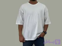 تیشرت خام لش کوتاه پنبه سفید خام (اور سایز) کد 691