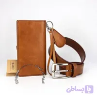 ست هدیه کیف و کمربند ( 4 قسط بدون کارمزد ، ارسال این محصول رایگان ) مردانه چرمی رابو پشت چرم سوگو