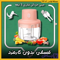 مینی خردکن شارژی اورجینال Mini ( قسطی بدون کارمزد ) ۳ تیغه مناسب آشپزی سریع و غذای کودک original