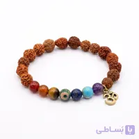 دستبند طبیعی هفت سنگ و رودراکشا