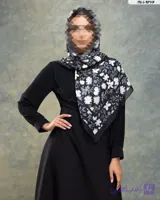 روسری نخی دور دست‌دوز بهاره قواره ۱۲۰ کیفیت اعلا