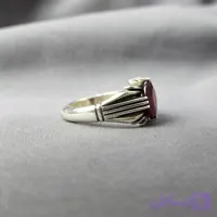 انگشتر نقره مردانه چهارچنگ زنجان با نگین یاقوت سرخ T45