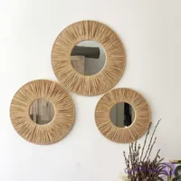 آینه دکوراتیو مدرن حصیری رافیا