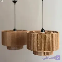 لوستر حصیری رافیا مدل استوانه دوبل