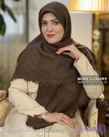 روسری کنفی پولکدار موکا R10678