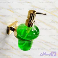 جای مایع شیشه ای دیواری سرویس بهداشتی و حمام طلایی براق پایه فلت ضد زنگ