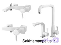 ست شیرآلات کسری فیورنزو( فیروزه) سفید کروم