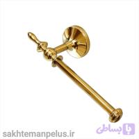 جای رول دستمال توالت دیواری کروز مدل میله ای کوتاه کد ۰۰۹ طلایی براق