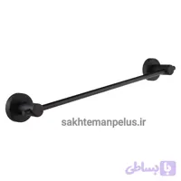 جای حوله دیواری دو پایه بلند سرویس بهداشتی کروز کد 016 مشکی مات