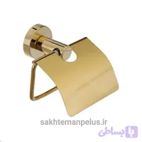 جای رول دستمال توالت دیواری کروز مدل کاوردار کد 016 طلایی براق