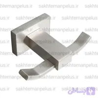 قلاب آویز حوله دو شاخه دیواری کروم مات استیل مات خشدار ضد زنگ