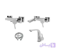 ست شیرآلات کسری مدل فیروزه(فیورنزو) مجموعه ۴ عددی کروم