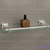 اتاژور شیشه ای جلوی آینه ای دیواری سرویس بهداشتی و حمام استیل مات (کروم مات)