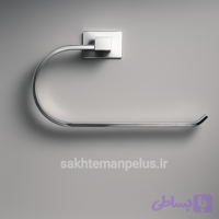 جای حوله گرد دیواری(آویز حوله )پایه فلت مدل جی کروم براق