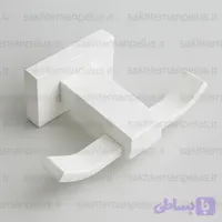 قلاب آویز حوله دو شاخه دیواری گریت تمام سفید ضد زنگ