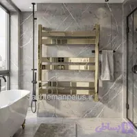 حوله خشکن حمام دیواری استیل ۳۰۴ طلایی براق ۵۰ در ۶۰ استیل