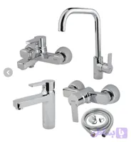 ست شیرآلات کسری مدل امگا مجموعه ۵ عددی کروم