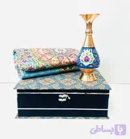 پک هدیه گلدان مس و پرداز با ترمه ابریشم