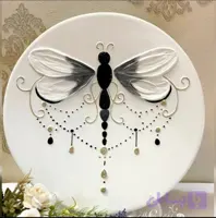 بشقاب دیوارکوب ، نقاشی دکوراتیو ، سنجاقک(پس کرایه)