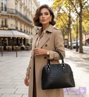 کیف مجلسی دستی ودوشی زنانه چرم طبیعی