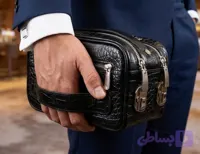 کیف شوزبگ رمزدار چرم طبیعی گاوی کروکو مدل شاهان