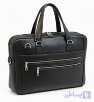کیف اداری مردانه چرم طبیعی گاوی مدل دو جیب زیپ دار
