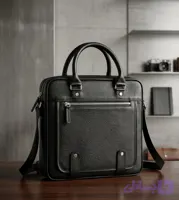 کیف اداری دانشجویی چرم طبیعی گاوی مدل دوبند