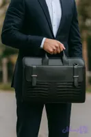 کیف اداری چرم طبیعی گاوی مدل دو پل
