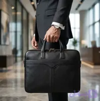 کیف اداری چرم طبیعی گاوی فلوتر مدل دور زیپ