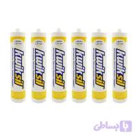 چسب سیلیکون کاسپین مدل shafaf حجم 300 میلی لیتر مجموعه 6 عددی