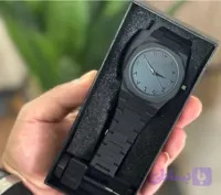 ساعت مچی مردانه طراحی مینیمال با اعداد فارسی مشکی