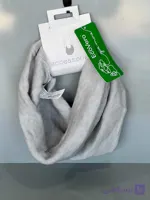 شال‌گردن رینگی ریزبافت طوسی روشن
