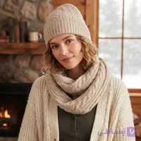 شال‌گردن رینگی بافتنی نسکافه ای