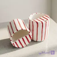 تراول ماگ سرامیکی راه راه قرمز