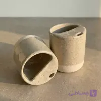 تراول ماگ سرامیکی راه راه خاکی