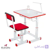 میز تحریر نوجوان دخترانه با صندلی پارچه ای قرمز