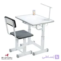 میز تحریر نوجوانی پیچی با صندلی پارچه ای طوسی