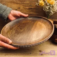 سینی چوبی گردو مدل بینه کد 010072