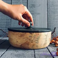 کاسه چوبی درب دار کد 270