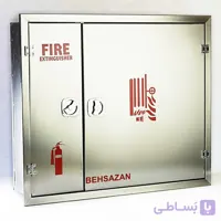 جعبه آتش نشانی دو کابین درب استیل مات خش دار بهسازان