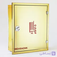 جعبه آتش نشانی تک کابین درب استیل طلایی آینه ای بهسازان