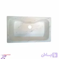 سینک ظرفشویی گرانیتی تک لگن وانی بزرگ سفید رگه مشکی | برند ماک