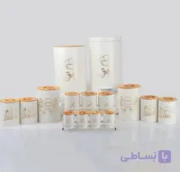 سرویس 16 پارچه فانتزی هرمس کرم درب چوب C0004