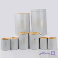 سرویس 16 پارچه فانتزی هرمس طوسی درب چوب C0004