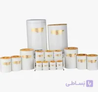 سرویس 8 پارچه فانتزی هرمس سفید درب چوب C0004