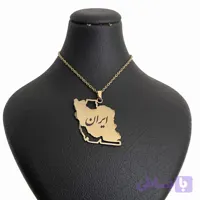 گردنبند مدل ایران نقره ای رنگ ثابت