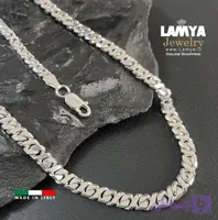 زنجیر و دستبند نقره ایتالیایی مدل کارتیه طرح G کد N142