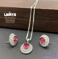 نیم ست نقره زنانه طرح جواهر کد N117