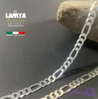 دستبند نقره ایتالیایی فیگارو 6تراش 6mil کدD0108