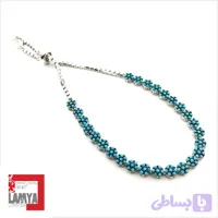 دستبند نقره زنانه نگين فیروزه مدل فلاور کدD015